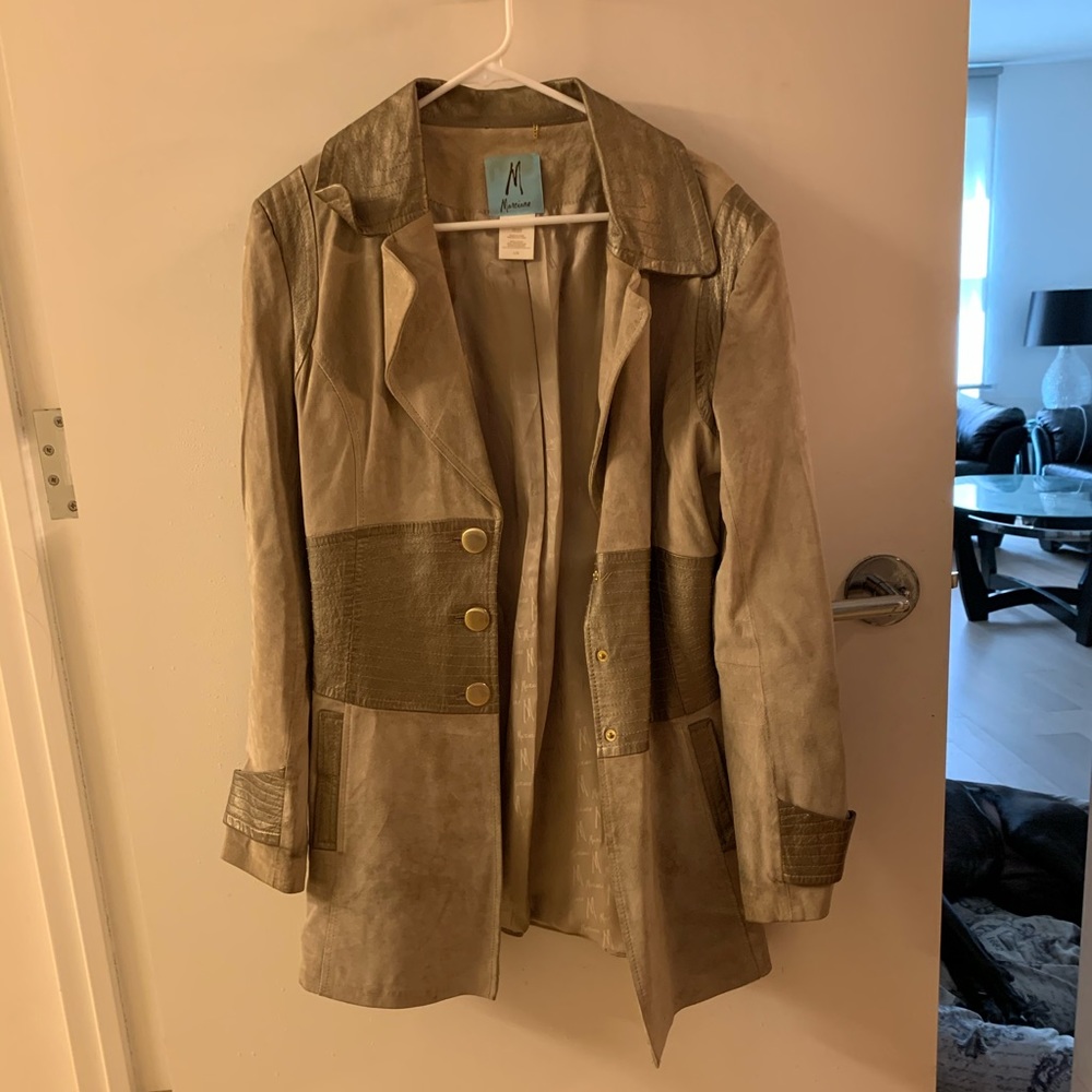 Suede and fabric jacket